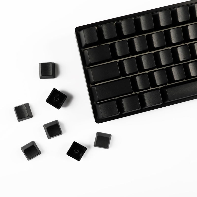 YMDK Blank Thick PBT OEM Profile 61 ANSI Keycaps for MX Switches Mechanical Keyboard (Black)(Only Keycap) - Image 3